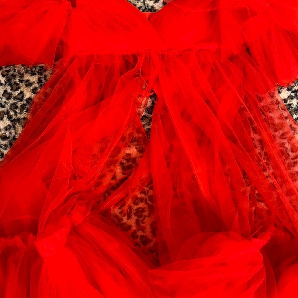 Red Tulle Maternity Gown